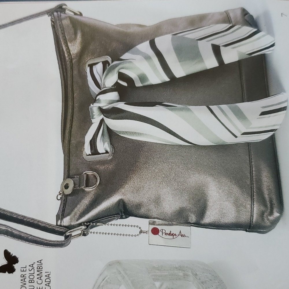 New Purse Gunmetal color zip closure Penelope Ann collection Celebrating Home
